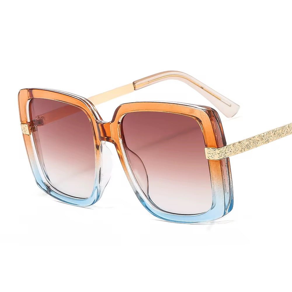 Oversized Trendy Square Sunglasses – UV400 Gradient Lens Fashion Shades for Women - Fatisha Boutique