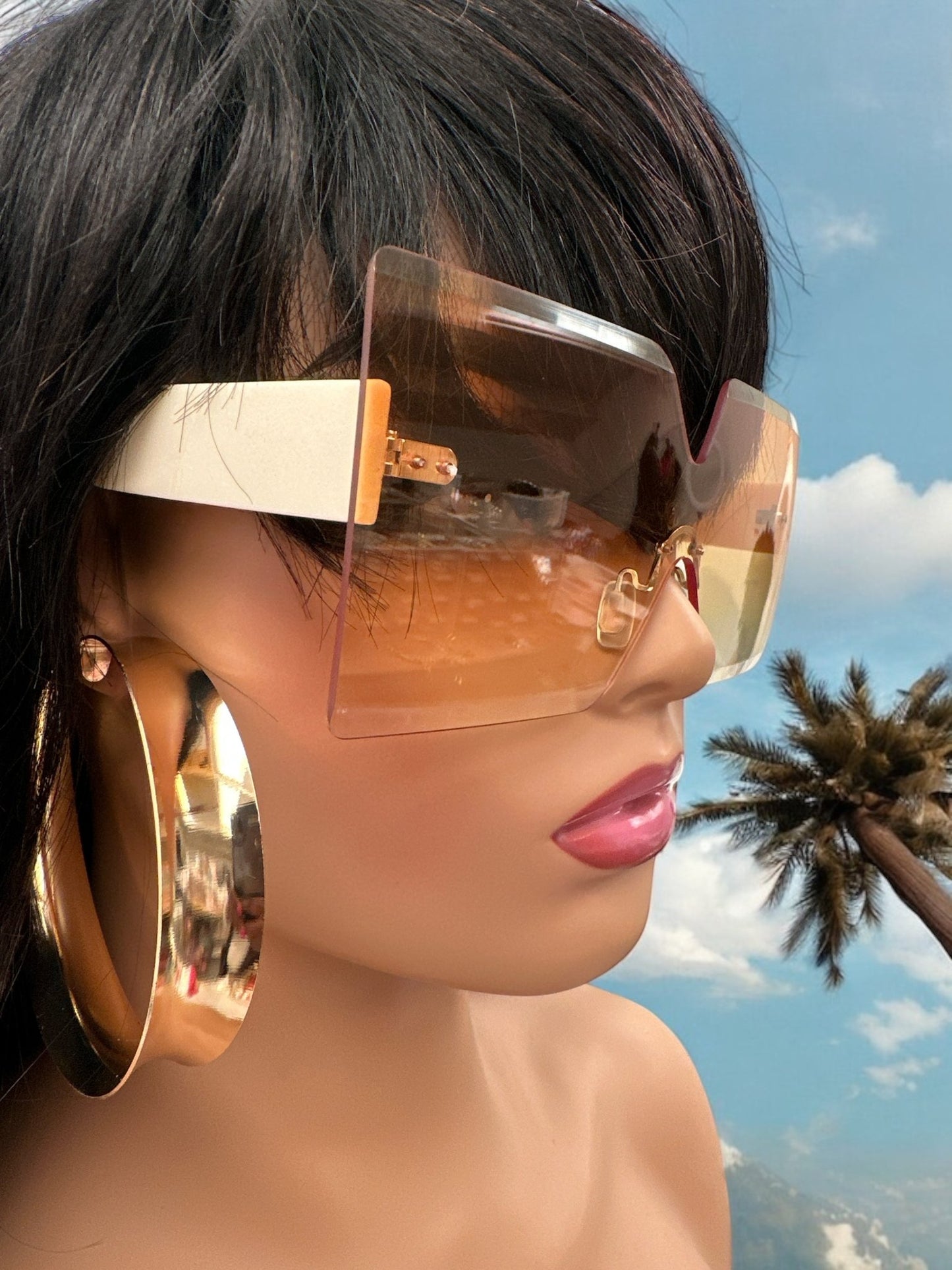 Oversized Trendy Square Sunglasses – UV400 Gradient Lens Fashion Shades for Women - Fatisha Boutique