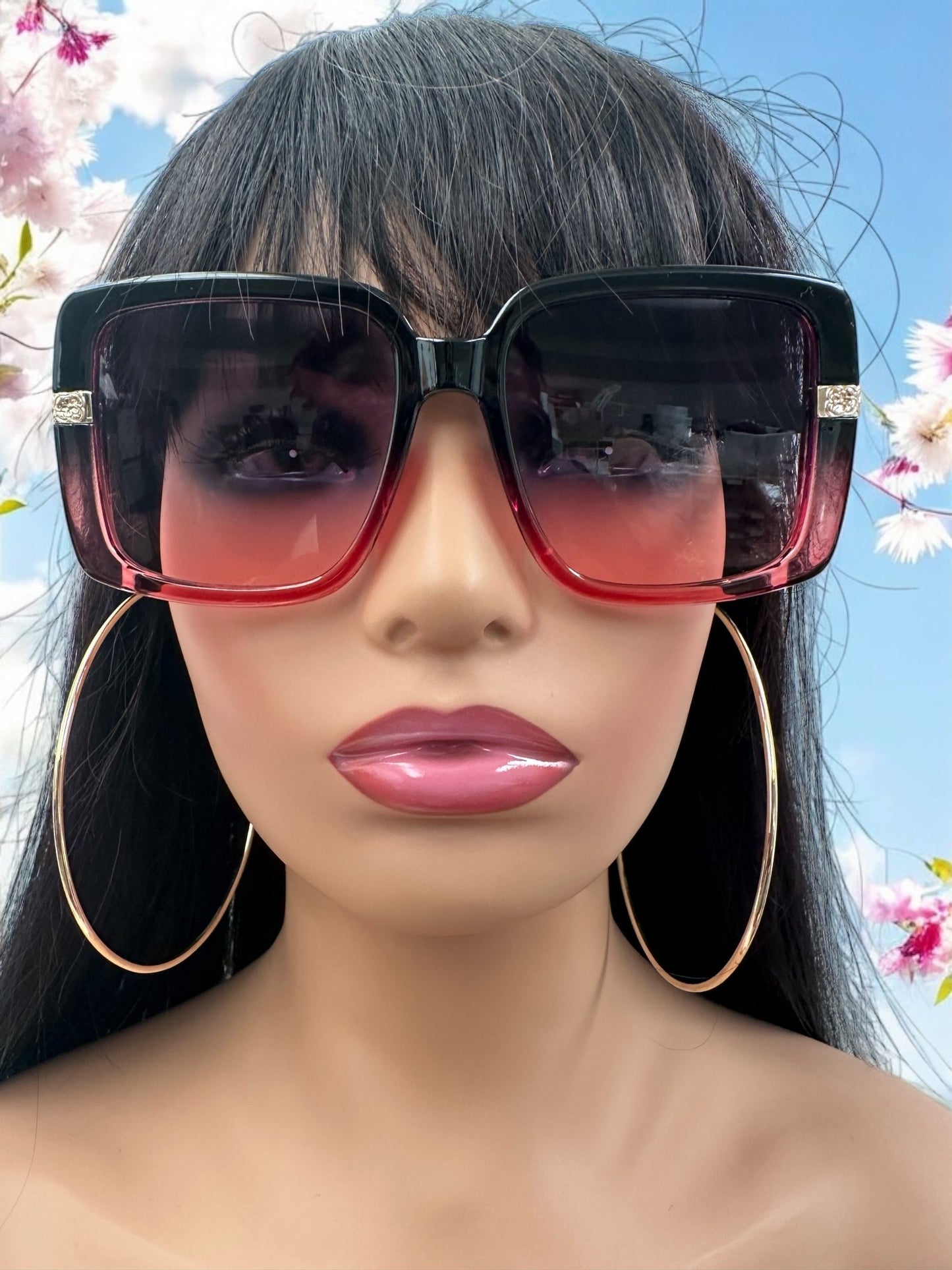 Oversized Trendy Square Sunglasses – UV400 Gradient Lens Fashion Shades for Women - Fatisha Boutique
