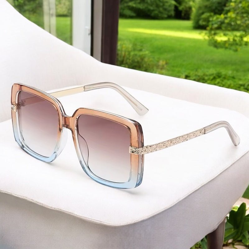 Oversized Trendy Square Sunglasses – UV400 Gradient Lens Fashion Shades for Women - Fatisha Boutique