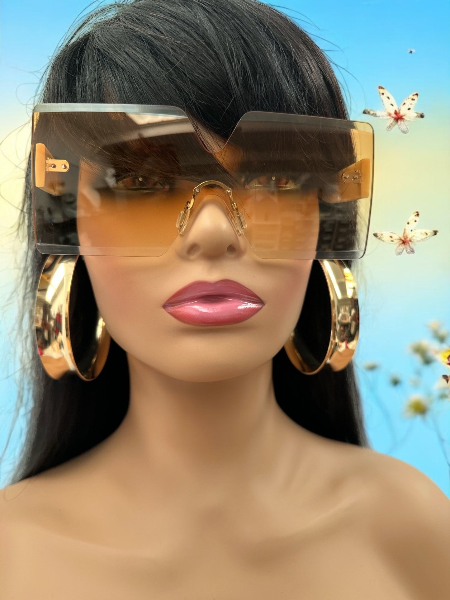 Oversized Trendy Square Sunglasses – UV400 Gradient Lens Fashion Shades for Women - Fatisha Boutique