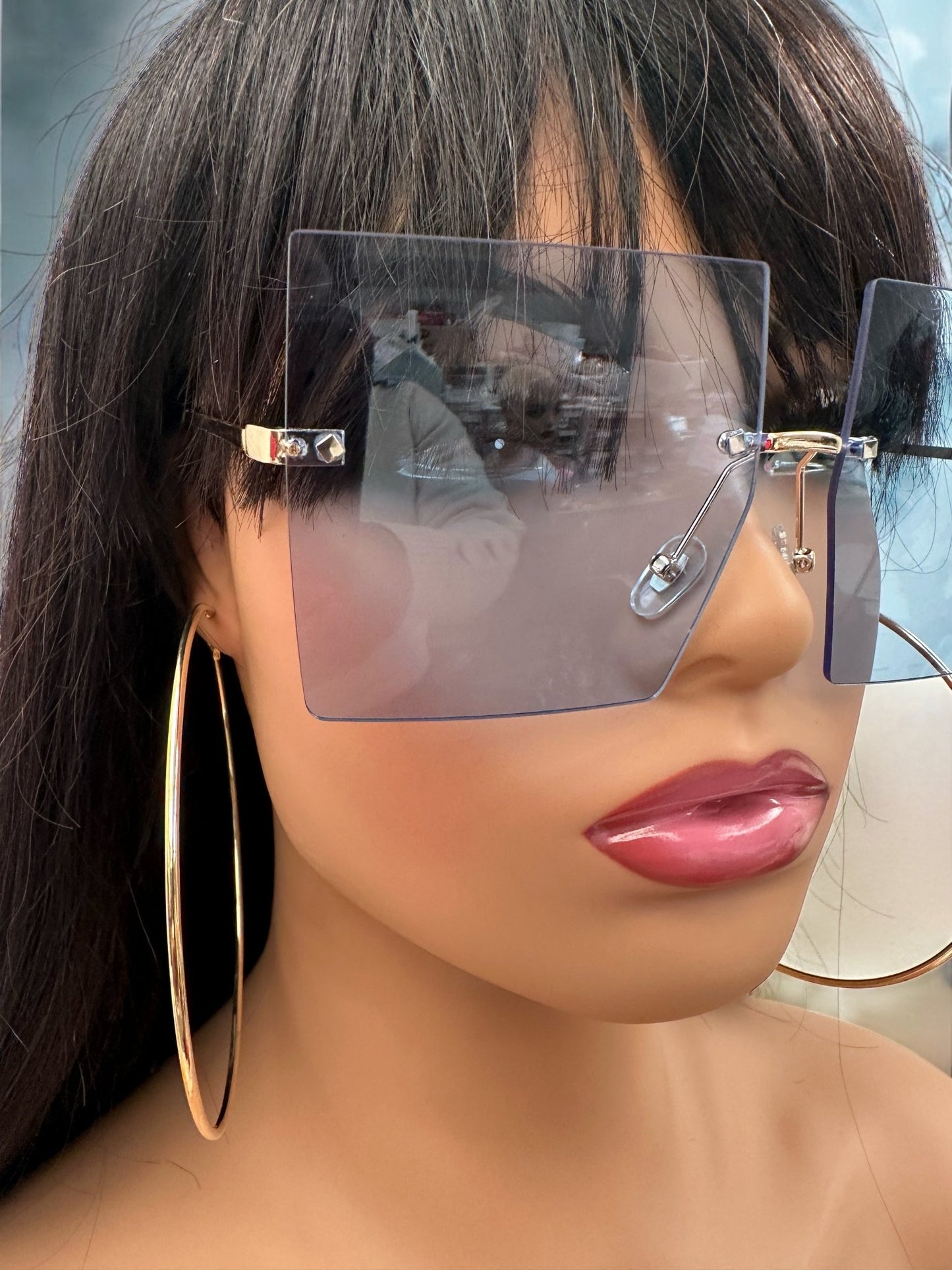Oversized Trendy UV400 Square Sunglasses – Chic Gradient Lens Shades for Women - Fatisha Boutique
