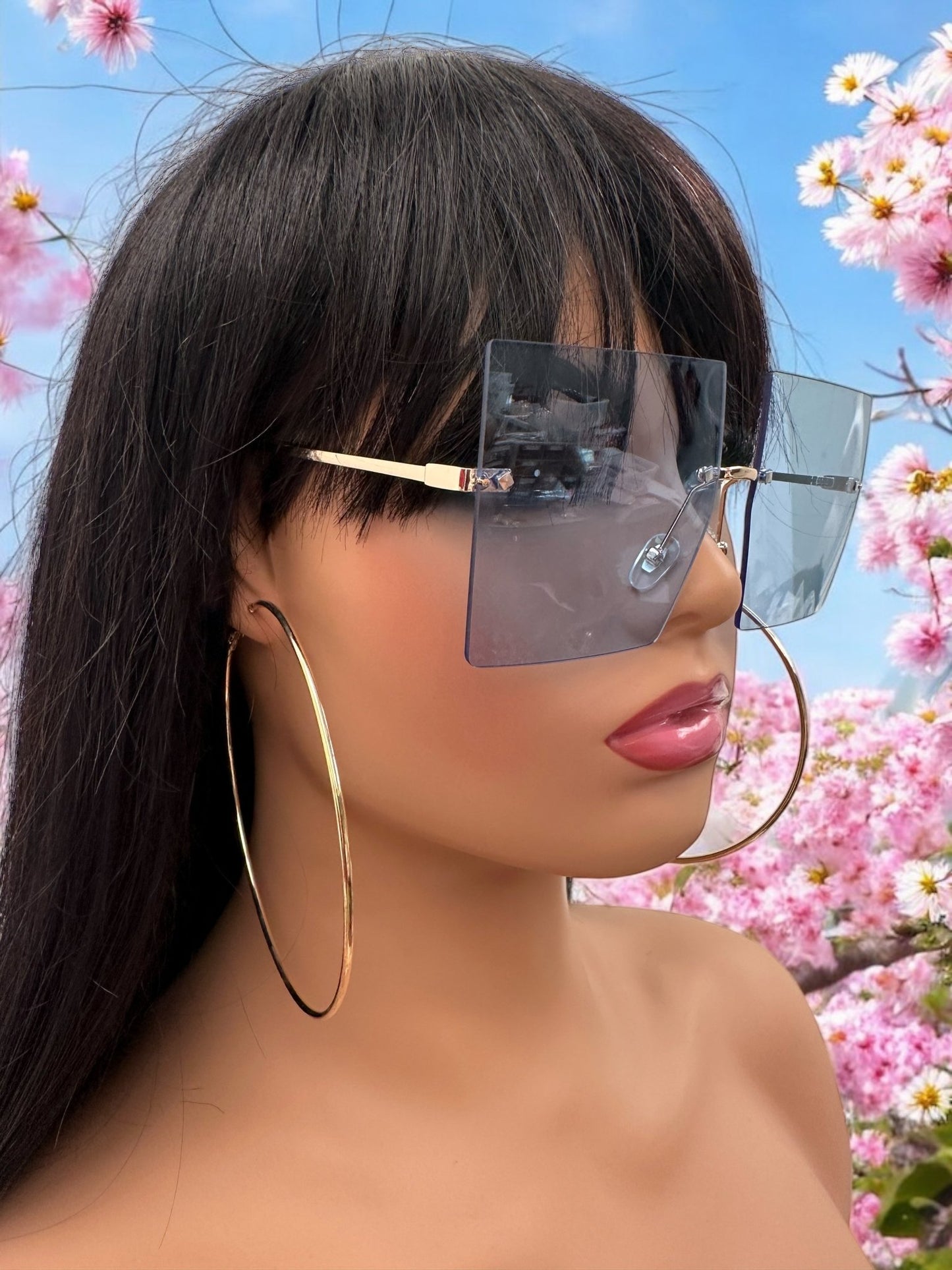 Oversized Trendy UV400 Square Sunglasses – Chic Gradient Lens Shades for Women - Fatisha Boutique