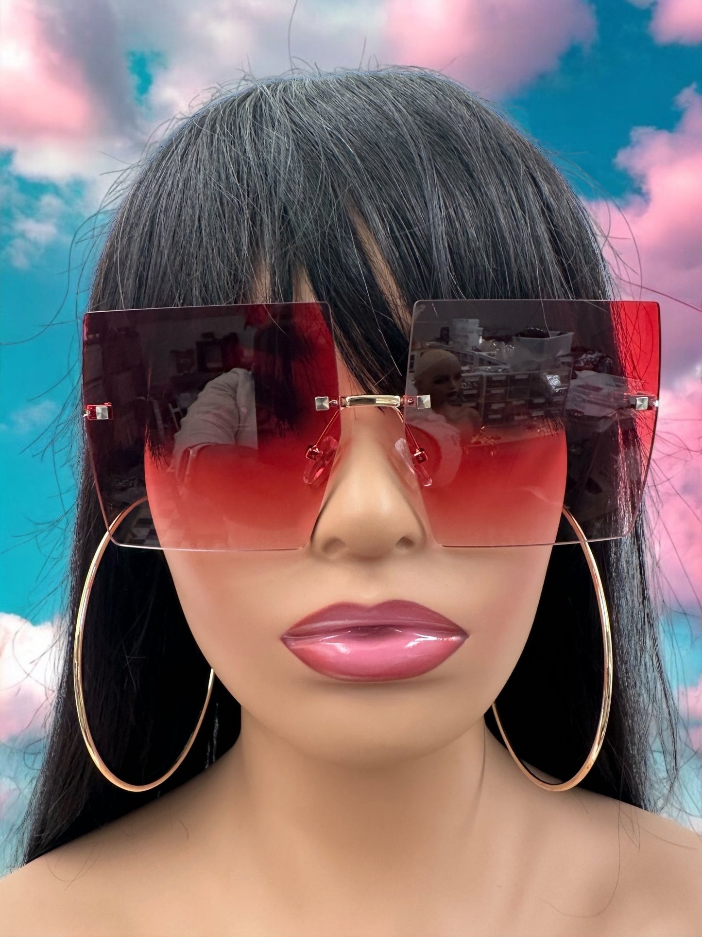 Oversized Trendy UV400 Square Sunglasses – Chic Gradient Lens Shades for Women - Fatisha Boutique
