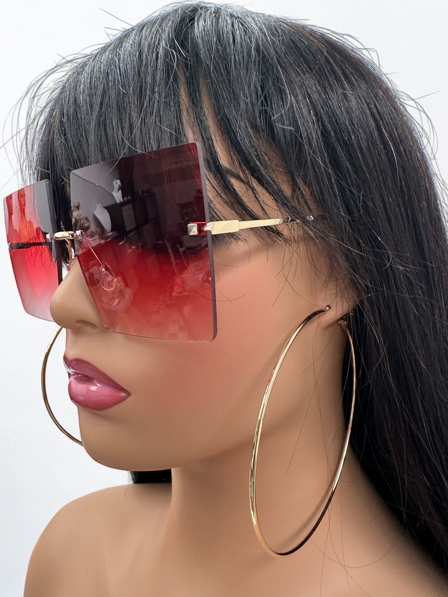 Oversized Trendy UV400 Square Sunglasses – Chic Gradient Lens Shades for Women - Fatisha Boutique