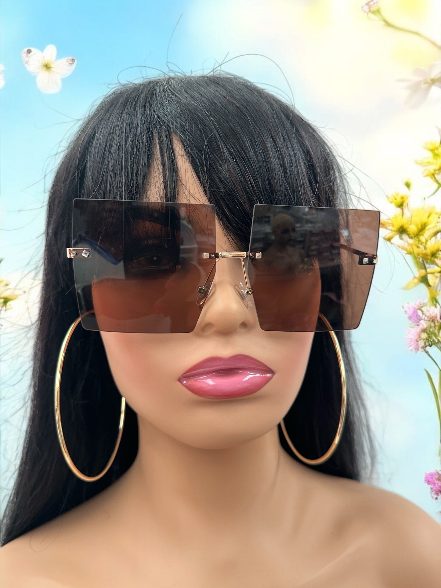 Oversized Trendy UV400 Square Sunglasses – Chic Gradient Lens Shades for Women - Fatisha Boutique