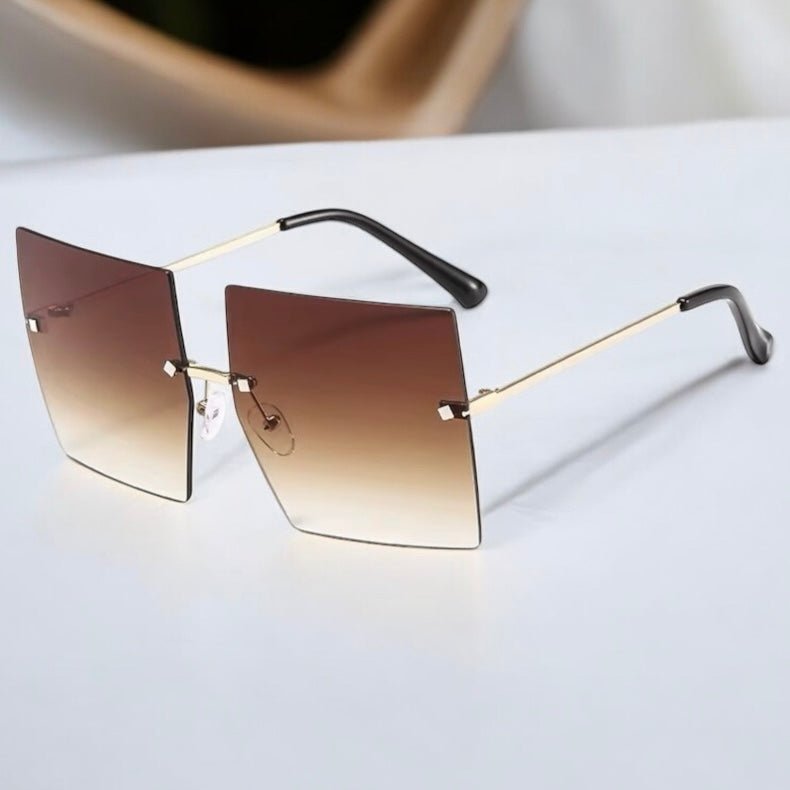 Oversized Trendy UV400 Square Sunglasses – Chic Gradient Lens Shades for Women - Fatisha Boutique