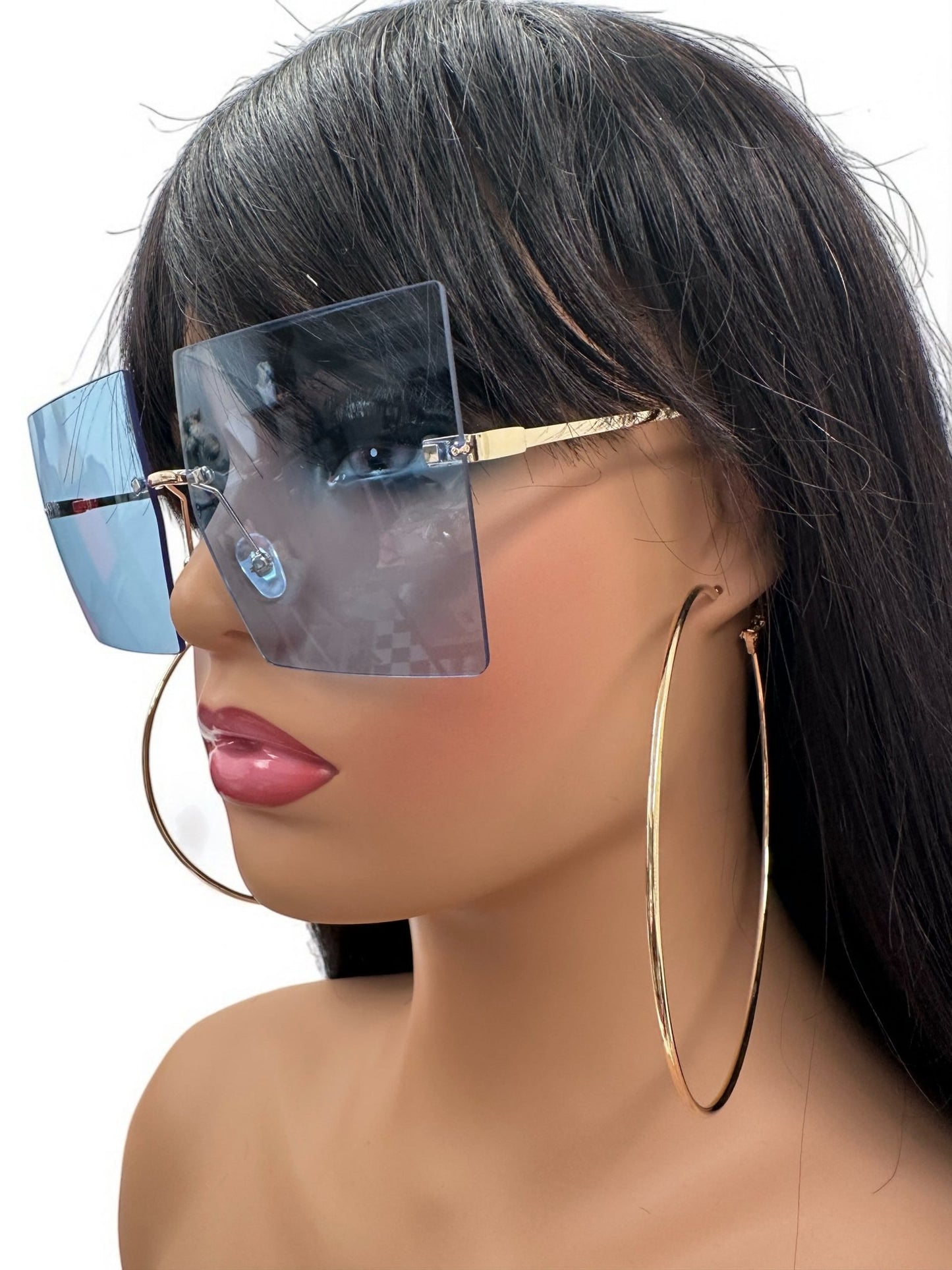Oversized Trendy UV400 Square Sunglasses – Chic Gradient Lens Shades for Women - Fatisha Boutique