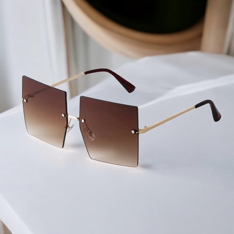 Oversized Trendy UV400 Square Sunglasses – Chic Gradient Lens Shades for Women - Fatisha Boutique