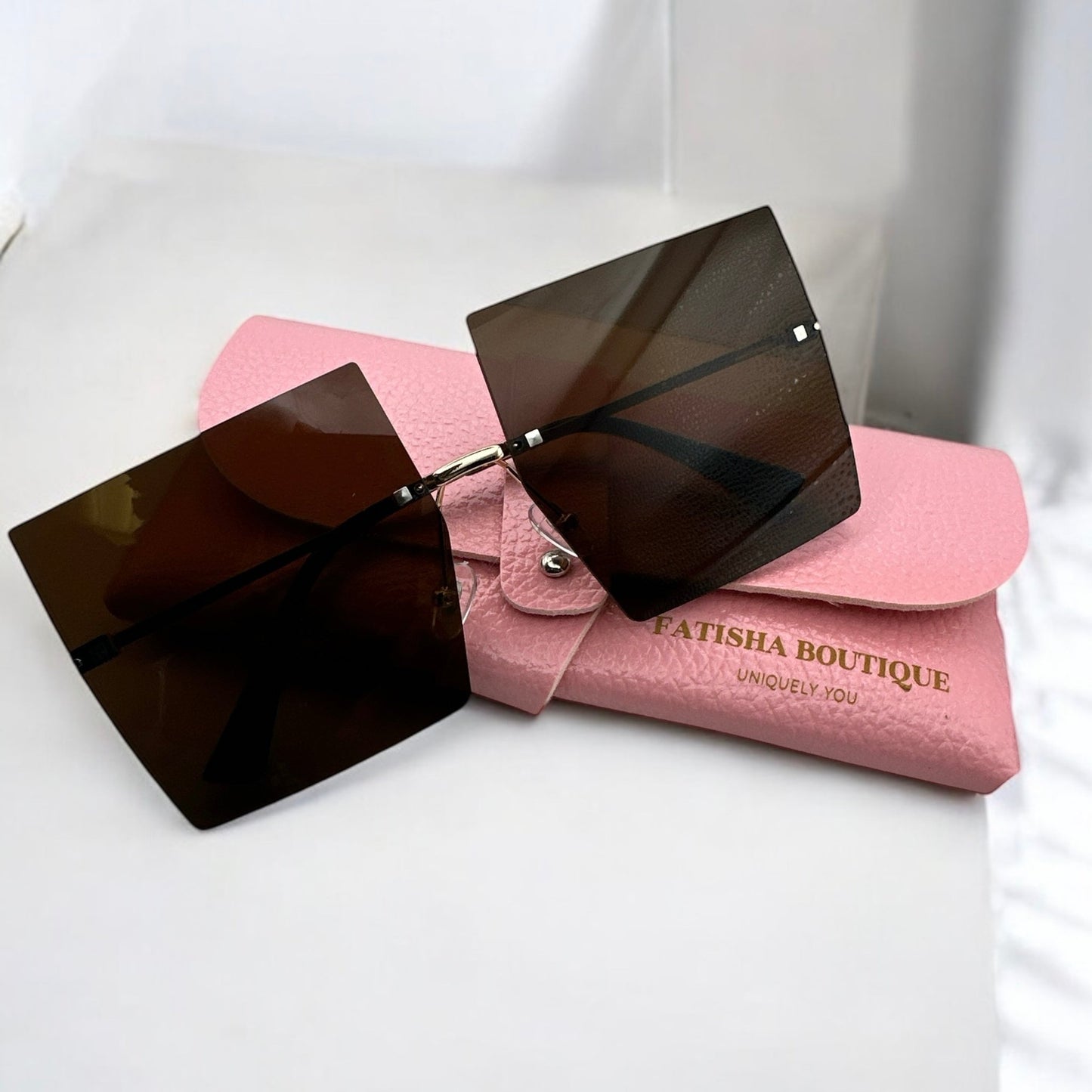 Oversized Trendy UV400 Square Sunglasses – Chic Gradient Lens Shades for Women - Fatisha Boutique