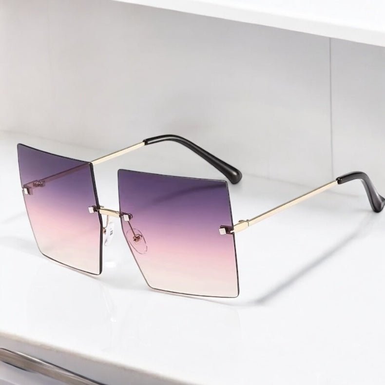 Oversized Trendy UV400 Square Sunglasses – Chic Gradient Lens Shades for Women - Fatisha Boutique