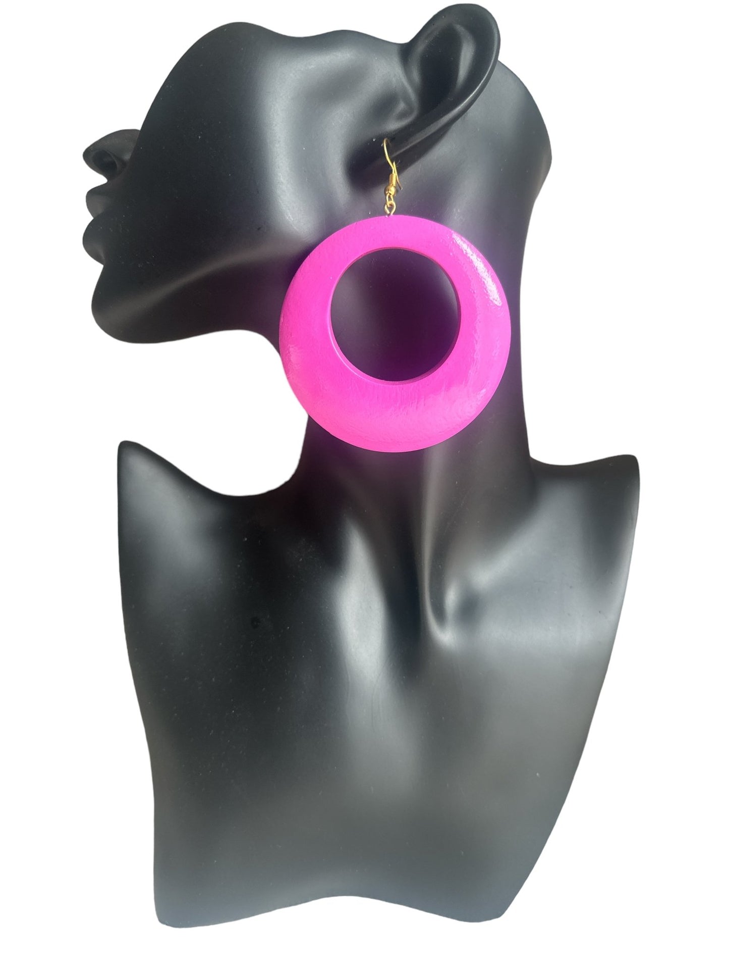 Pink Wooden Dangle Ethnic Earrings - Fatisha Boutique