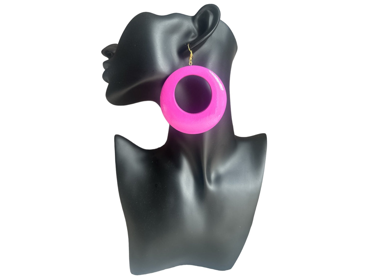 Pink Wooden Dangle Ethnic Earrings - Fatisha Boutique