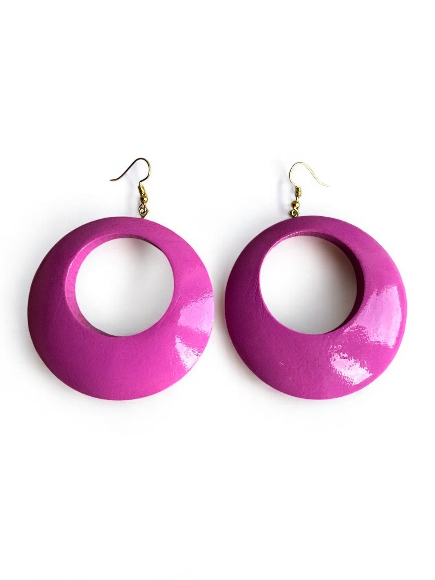 Pink Wooden Dangle Ethnic Earrings - Fatisha Boutique