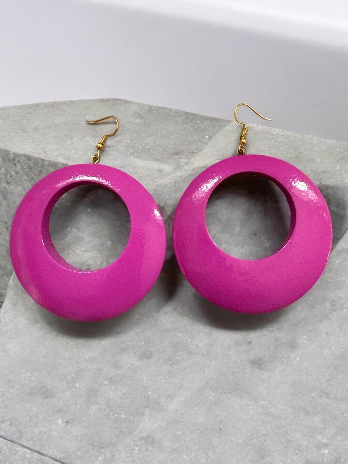 Pink Wooden Dangle Ethnic Earrings - Fatisha Boutique