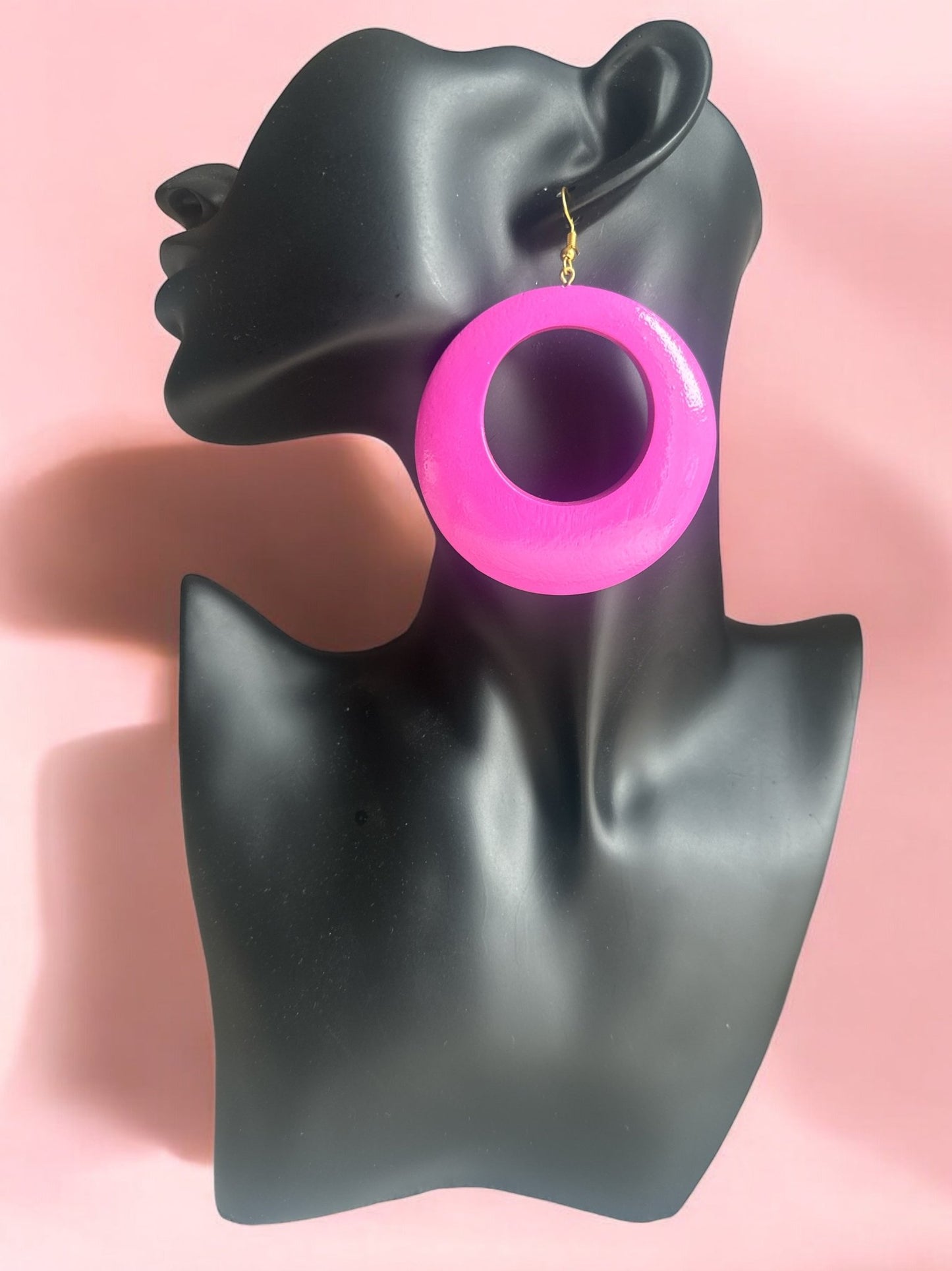 Pink Wooden Dangle Ethnic Earrings - Fatisha Boutique
