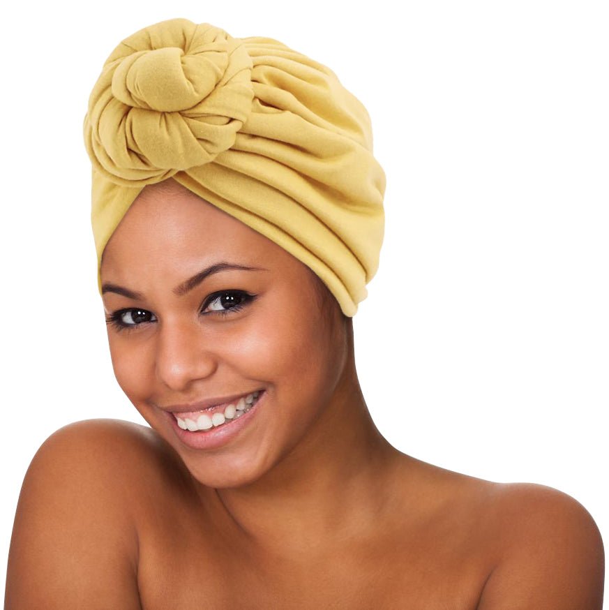 Pre - Tied Double Twisted Knot Stretch Soft Fabric Ready to Wear Turban Caps - Fatisha Boutique
