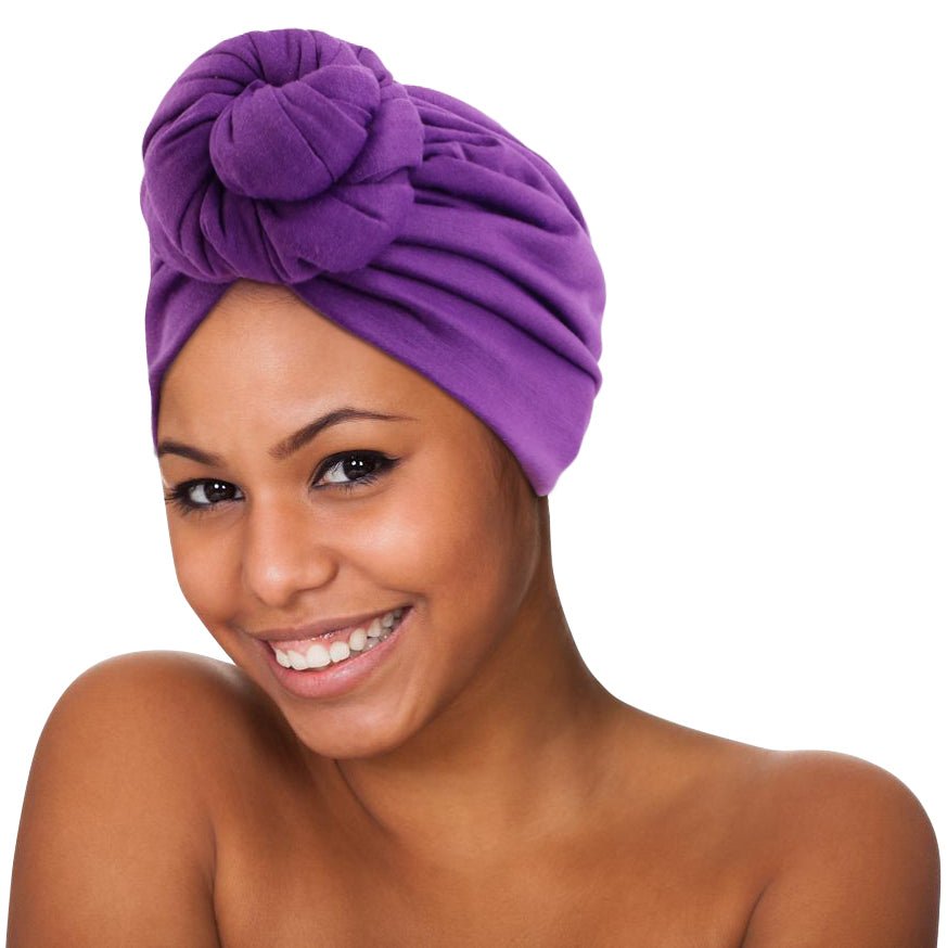 Pre - Tied Double Twisted Knot Stretch Soft Fabric Ready to Wear Turban Caps - Fatisha Boutique