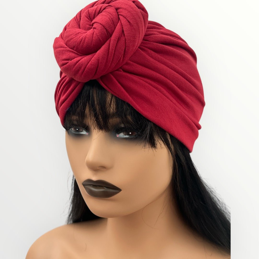 Pre - Tied Double Twisted Knot Stretch Soft Fabric Ready to Wear Turban Caps - Fatisha Boutique