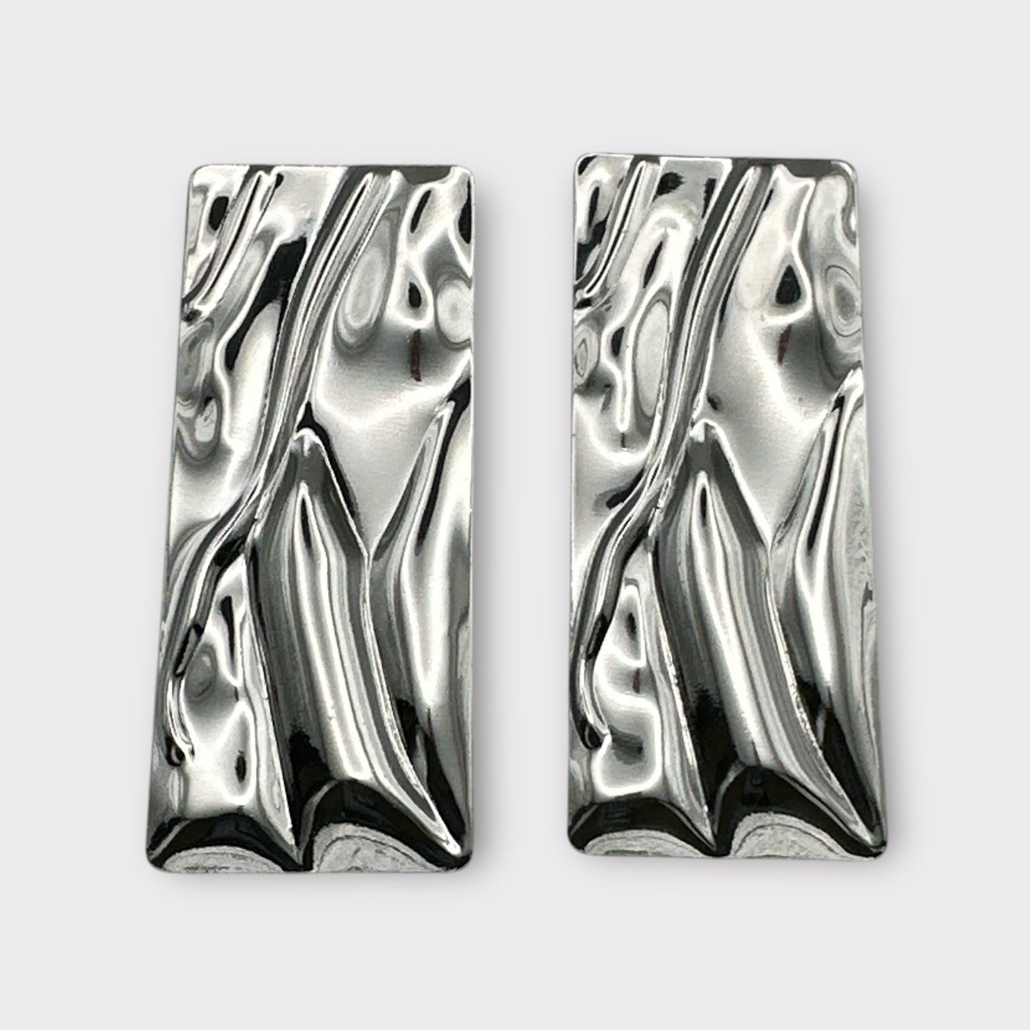 Rectangle Metal Statement Stud Earrings – Bold Modern Shine - Fatisha Boutique