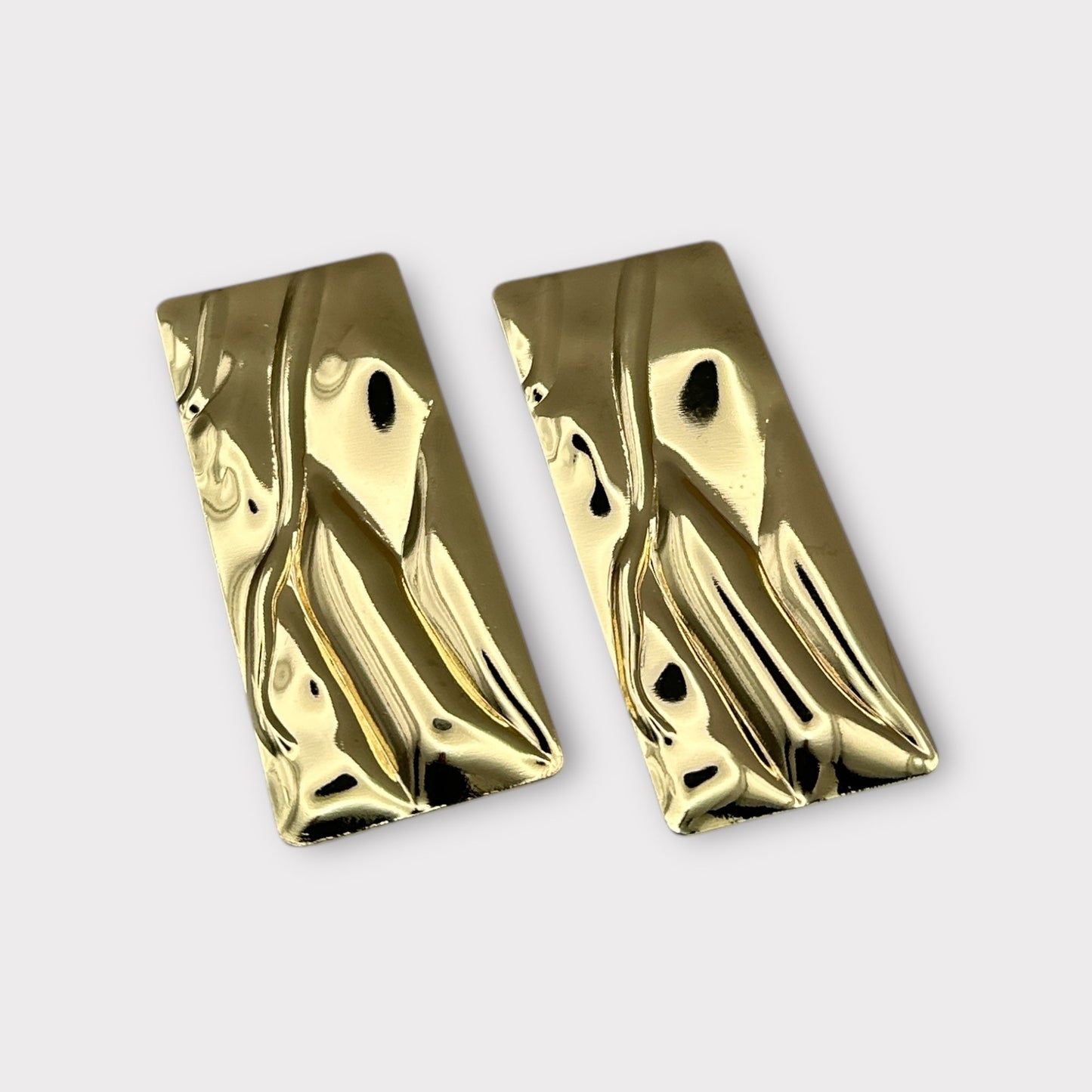 Rectangle Metal Statement Stud Earrings – Bold Modern Shine - Fatisha Boutique