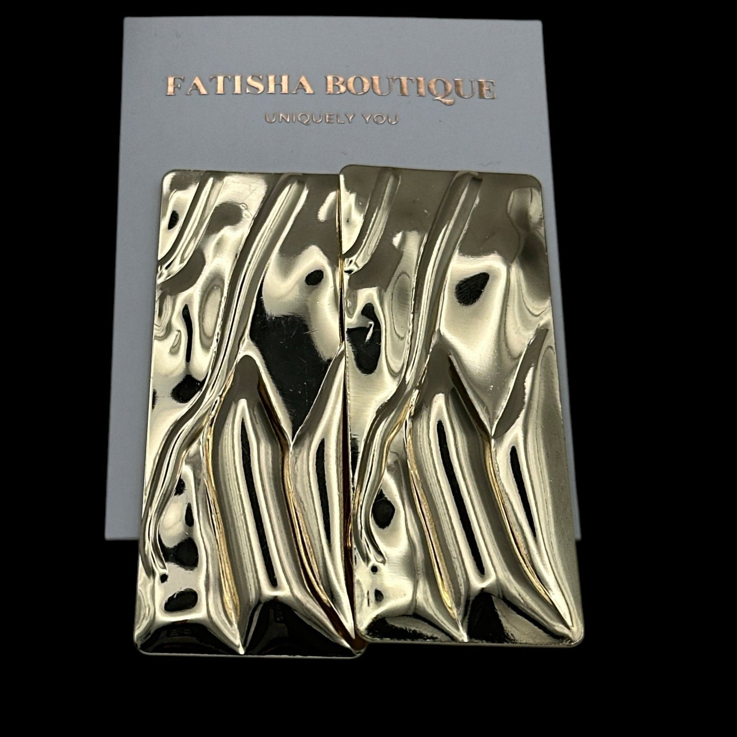 Rectangle Metal Statement Stud Earrings – Bold Modern Shine - Fatisha Boutique