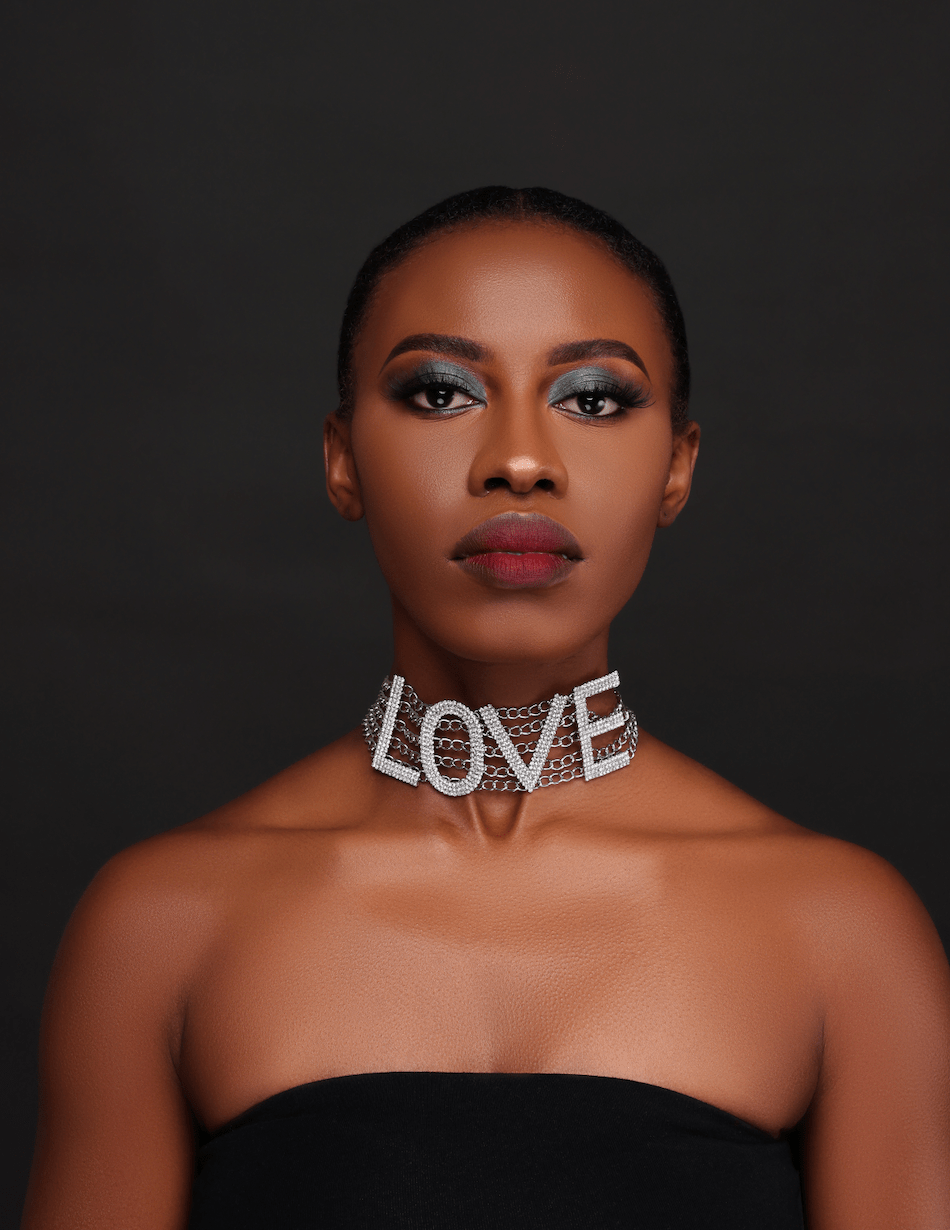 Rhinestone "LOVE" Statement Choker Necklace - Fatisha Boutique
