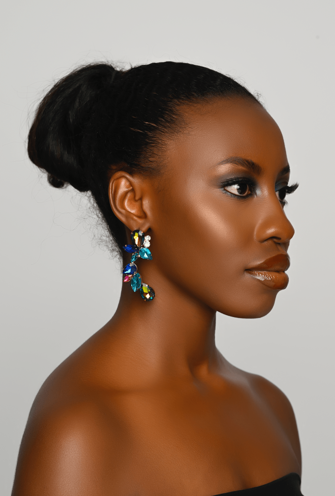 Rhinestones Crystal Teardrop Statement Stud Earrings - Fatisha Boutique