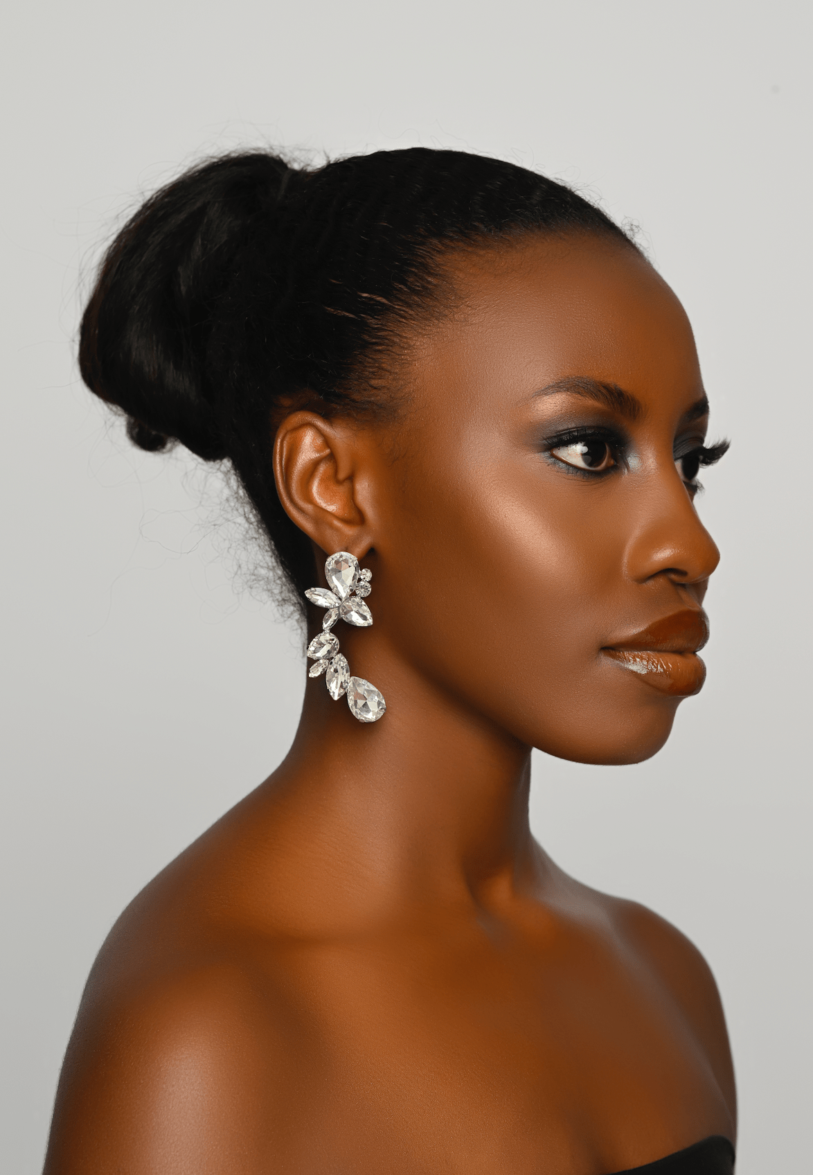 Rhinestones Crystal Teardrop Statement Stud Earrings - Fatisha Boutique
