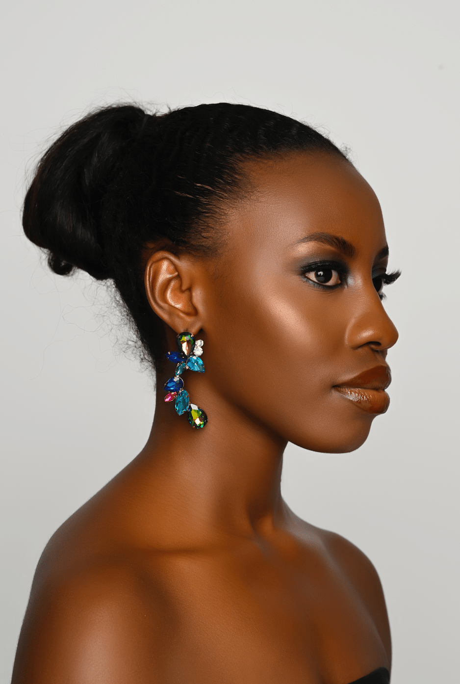 Rhinestones Crystal Teardrop Statement Stud Earrings - Fatisha Boutique