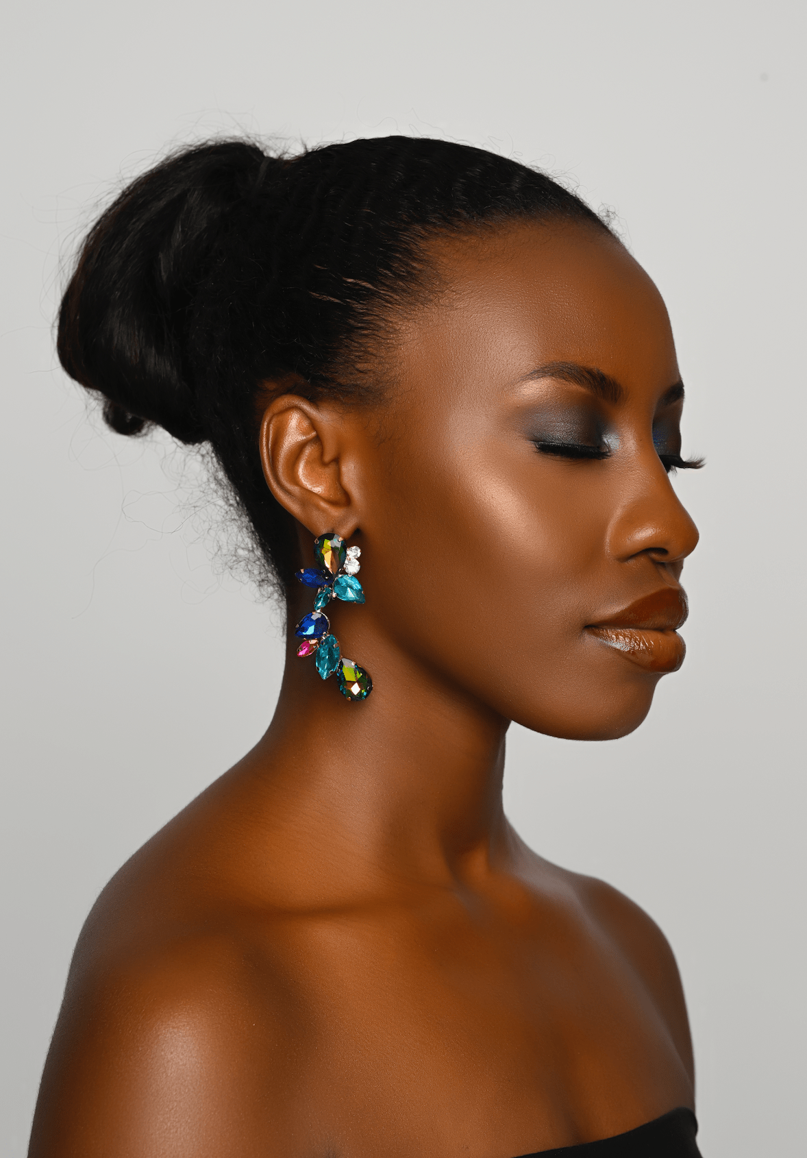 Rhinestones Crystal Teardrop Statement Stud Earrings - Fatisha Boutique