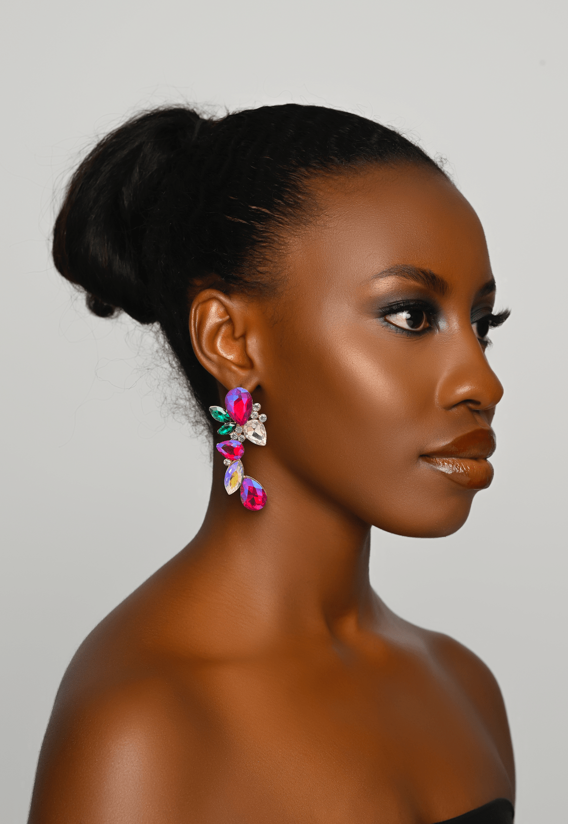 Rhinestones Crystal Teardrop Statement Stud Earrings - Fatisha Boutique