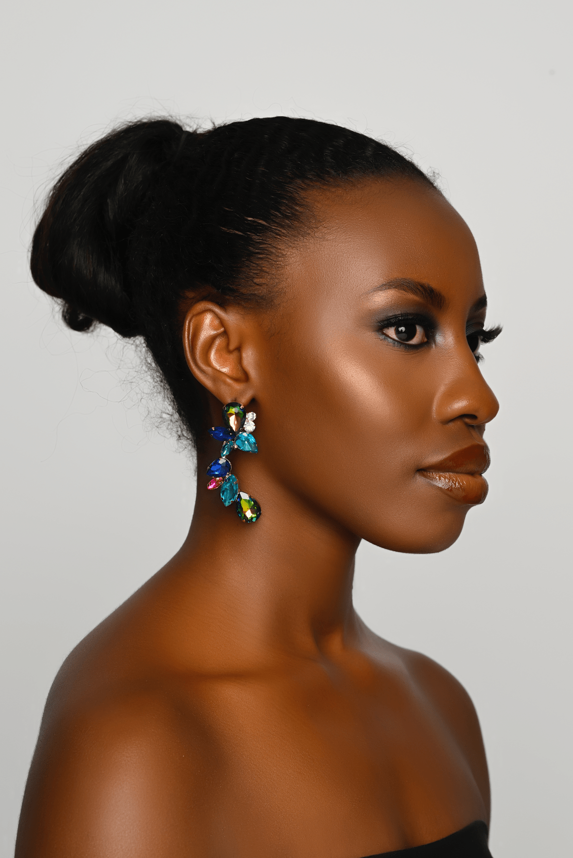 Rhinestones Crystal Teardrop Statement Stud Earrings - Fatisha Boutique