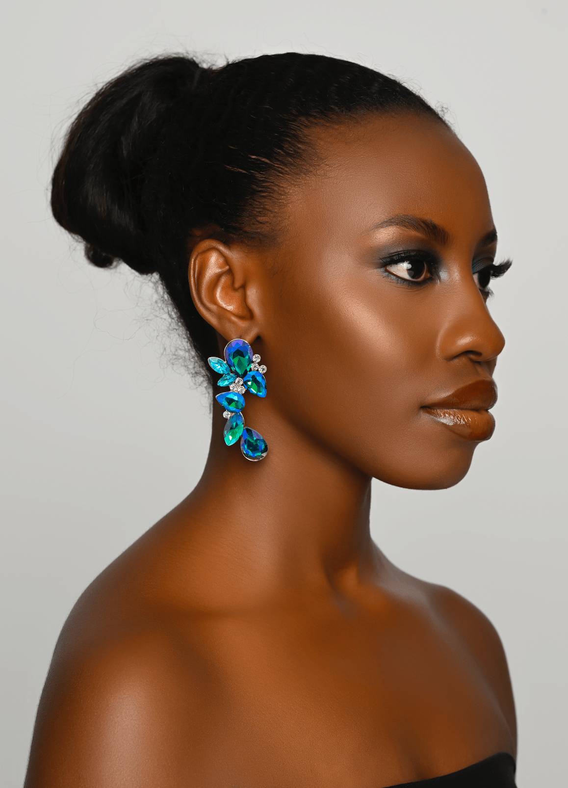 Rhinestones Crystal Teardrop Statement Stud Earrings - Fatisha Boutique