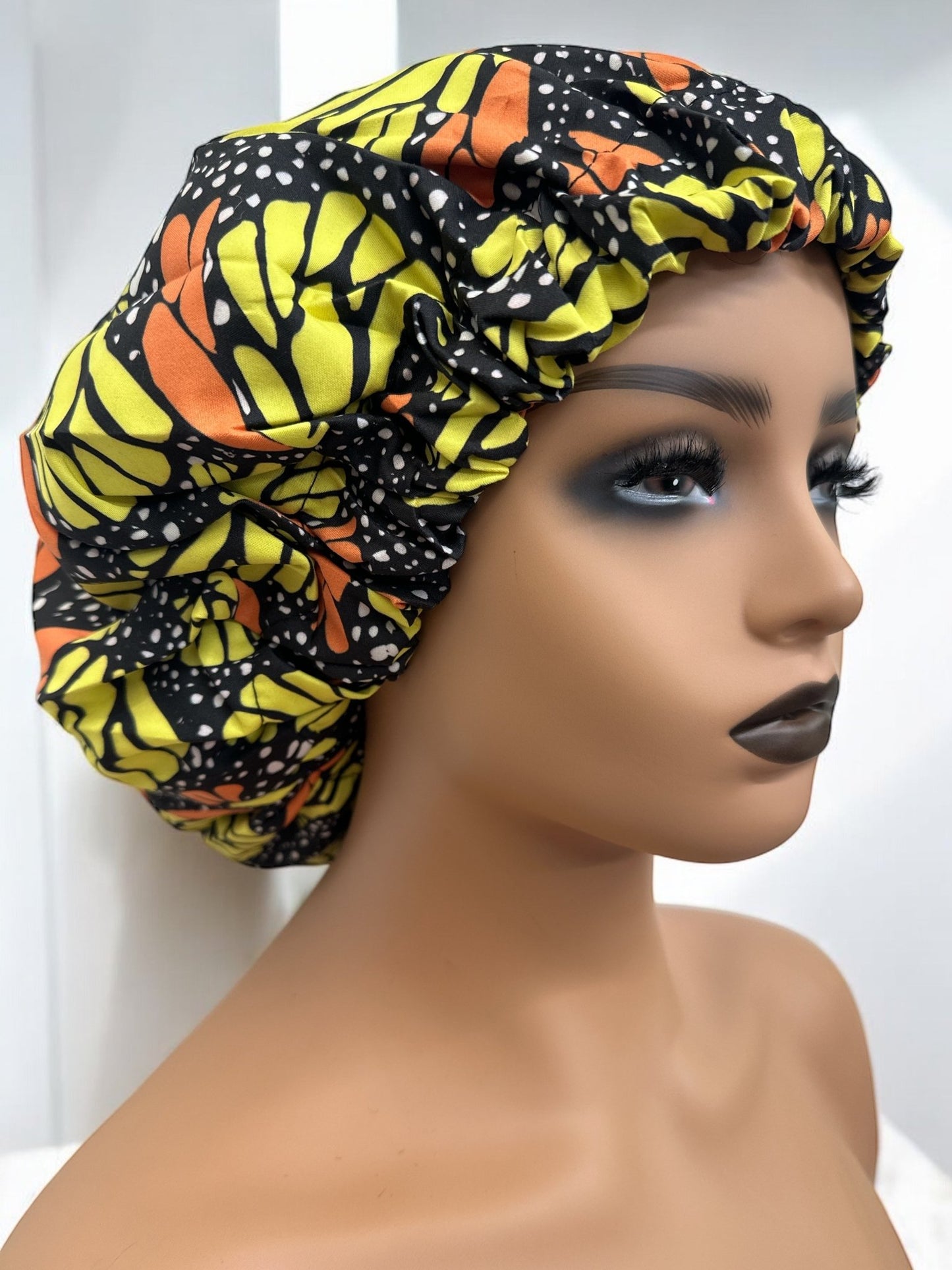 Satin Silk Double - Layered Ankara Bonnet Cap - Fatisha Boutique