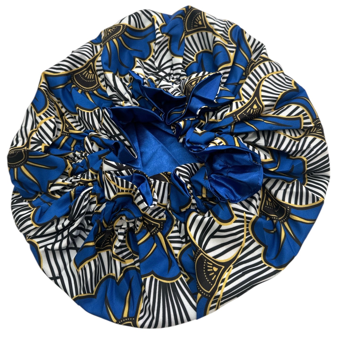 Satin Silk Double - Layered Reversible Ankara Bonnet Cap – Ruffle Edges | Stylish Hair Protection - Fatisha Boutique