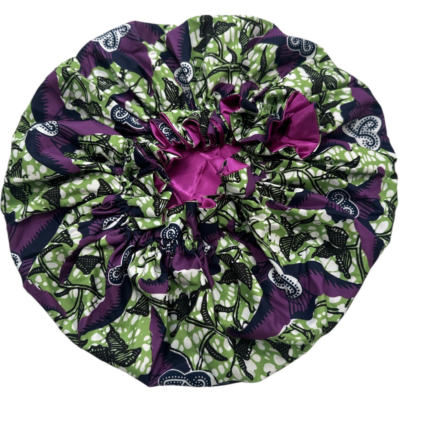 Satin Silk Double - Layered Reversible Ankara Bonnet Cap – Ruffle Edges | Stylish Hair Protection - Fatisha Boutique