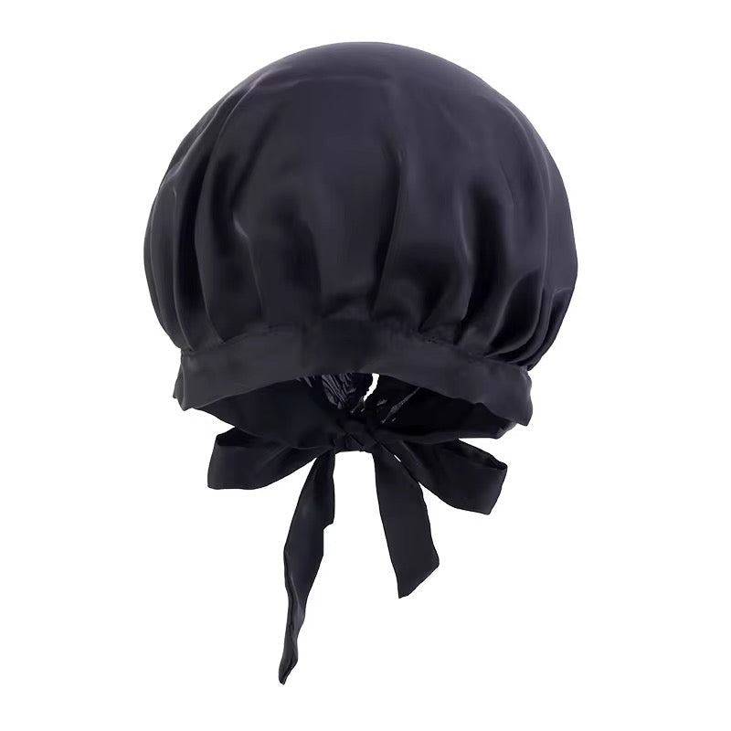 Satin Silk Single Layered Stylish Bonnet Cap with Ties for Hair Protection - Fatisha Boutique
