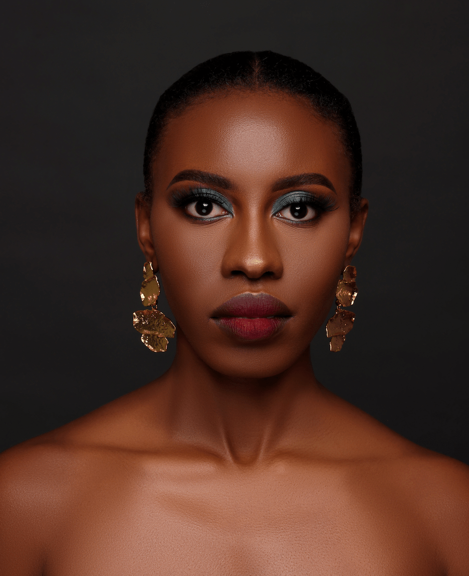 Sculptural Brass Statement Earrings - Textured Abstract Drop Earrings - Fatisha Boutique