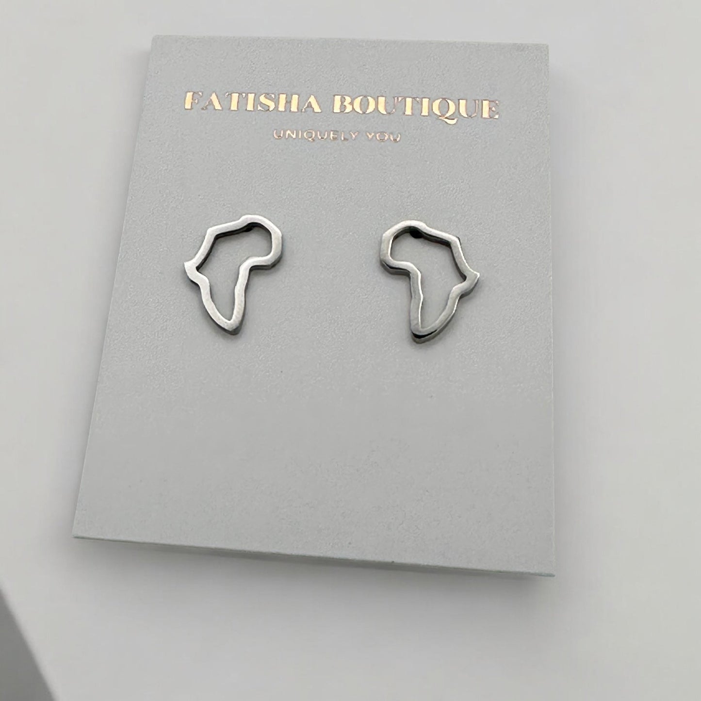 Small African Map Stainless Steel Stud Earrings - Fatisha Boutique