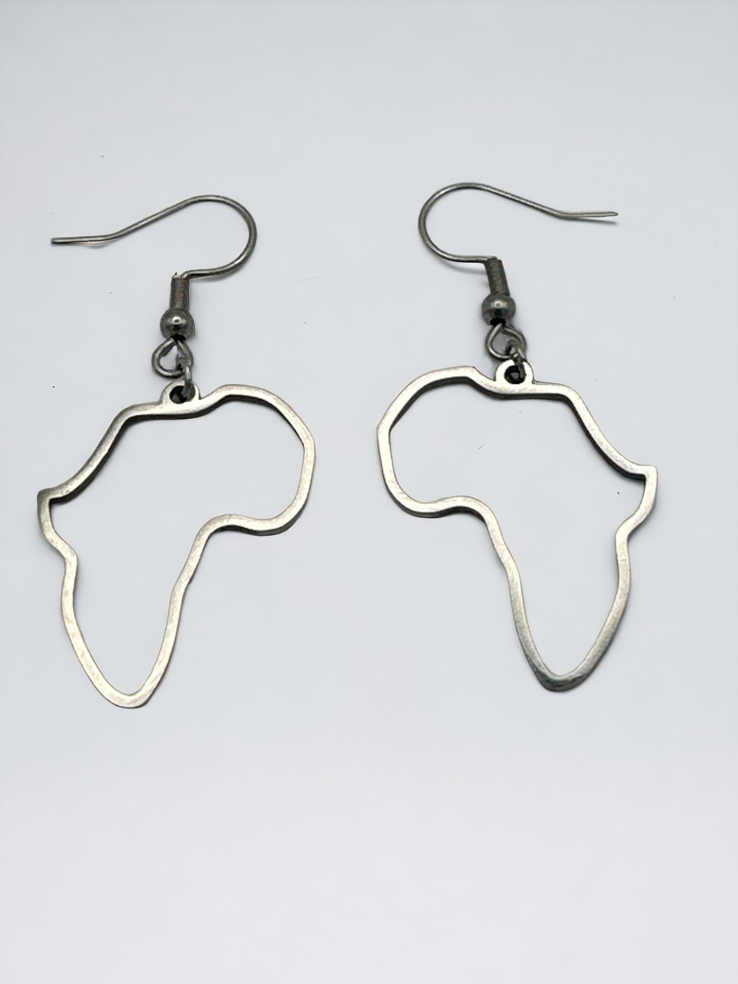 Small Lightweight Stainless Steel African Map Dangle Earrings - Fatisha Boutique