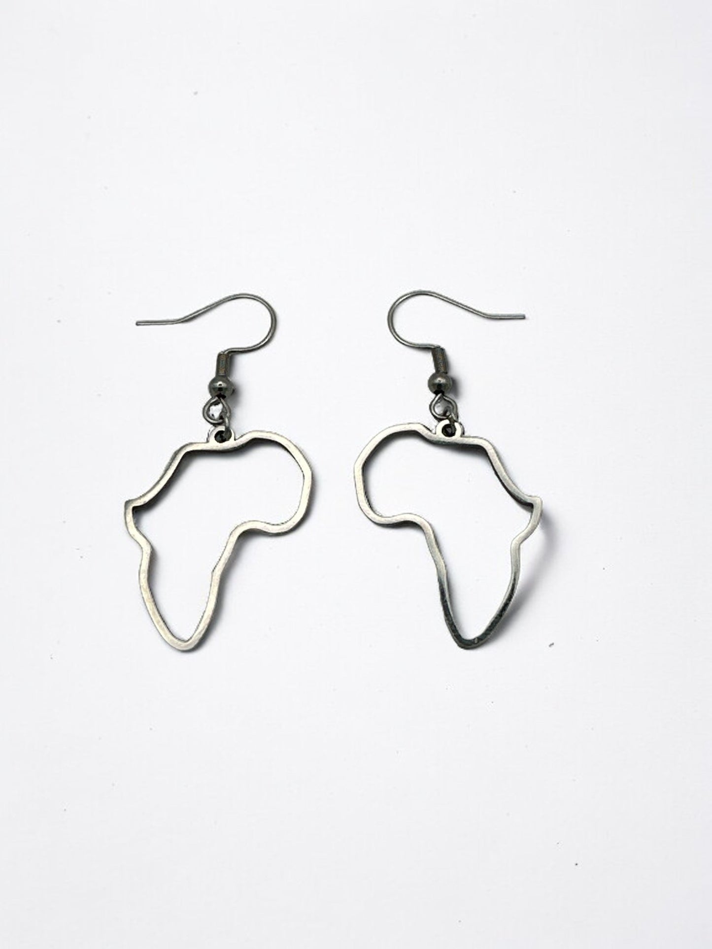 Small Lightweight Stainless Steel African Map Dangle Earrings - Fatisha Boutique