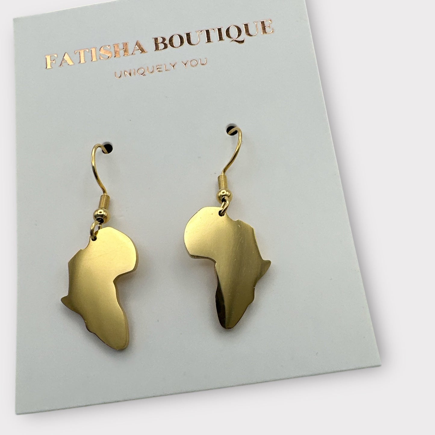 Small Stainless Steel African Map Dangle Earrings - Fatisha Boutique