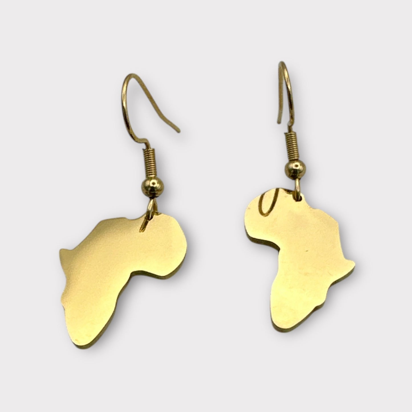 Small Stainless Steel African Map Dangle Earrings - Fatisha Boutique