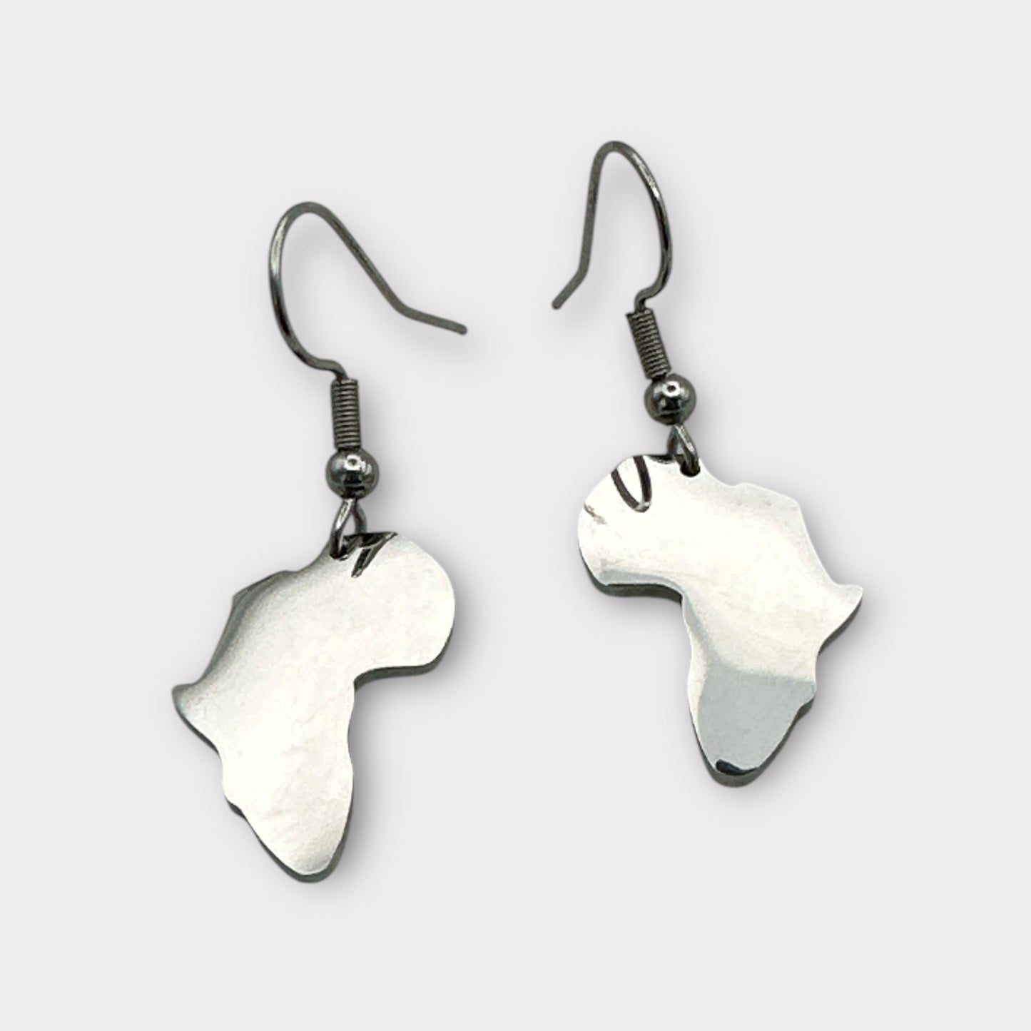 Small Stainless Steel African Map Dangle Earrings - Fatisha Boutique