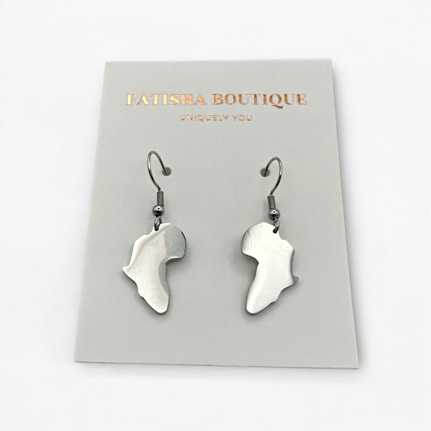 Small Stainless Steel African Map Dangle Earrings - Fatisha Boutique