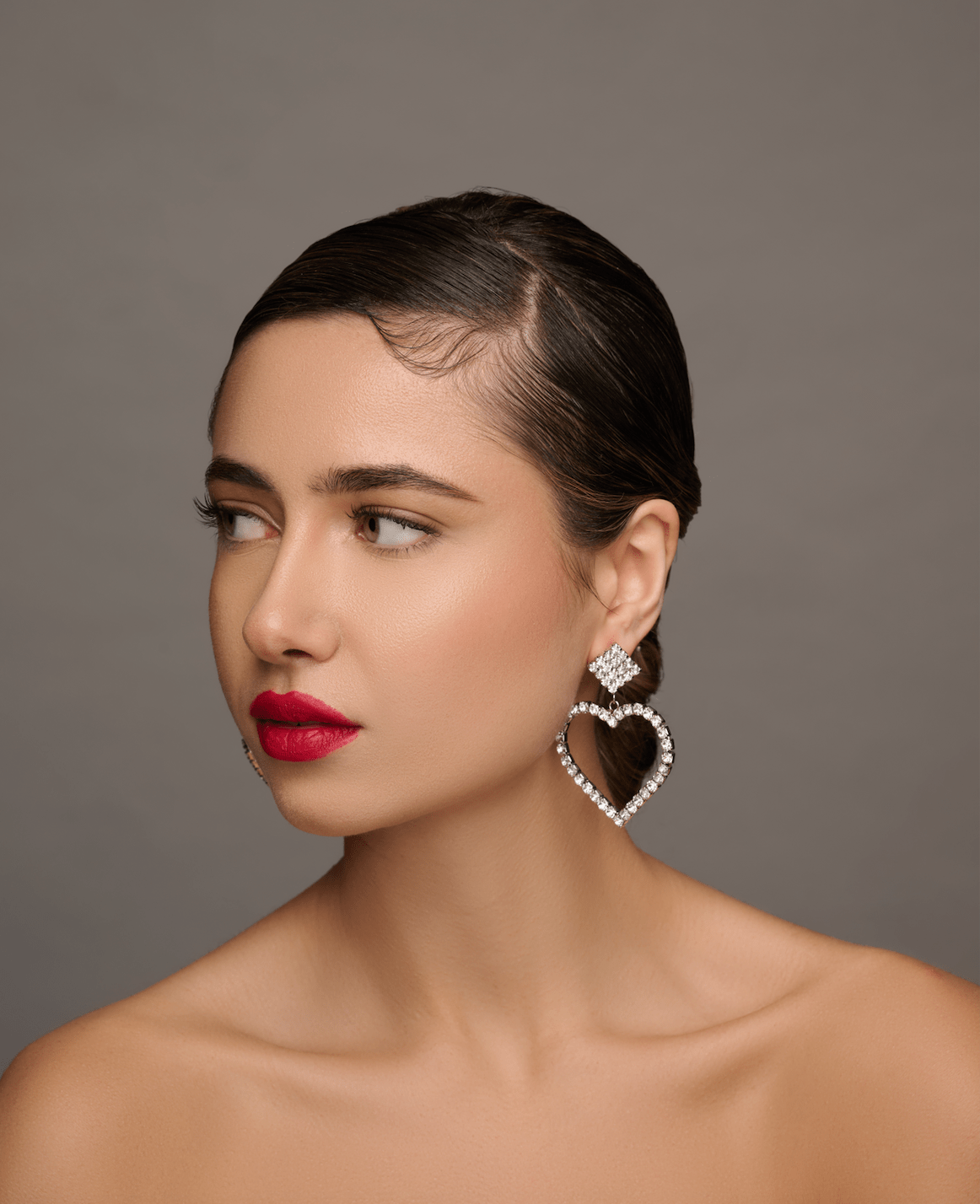 Sparkling Heart Crystal Dangle Earrings - Fatisha Boutique