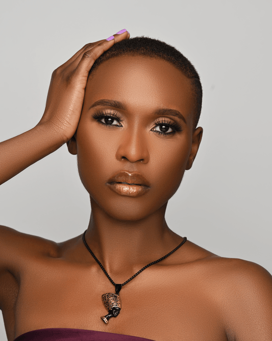 Stainless Steel Ancient Egyptian Queen Nefertiti Pendant Necklace – Black & Gold Pharaoh Jewellery - Fatisha Boutique