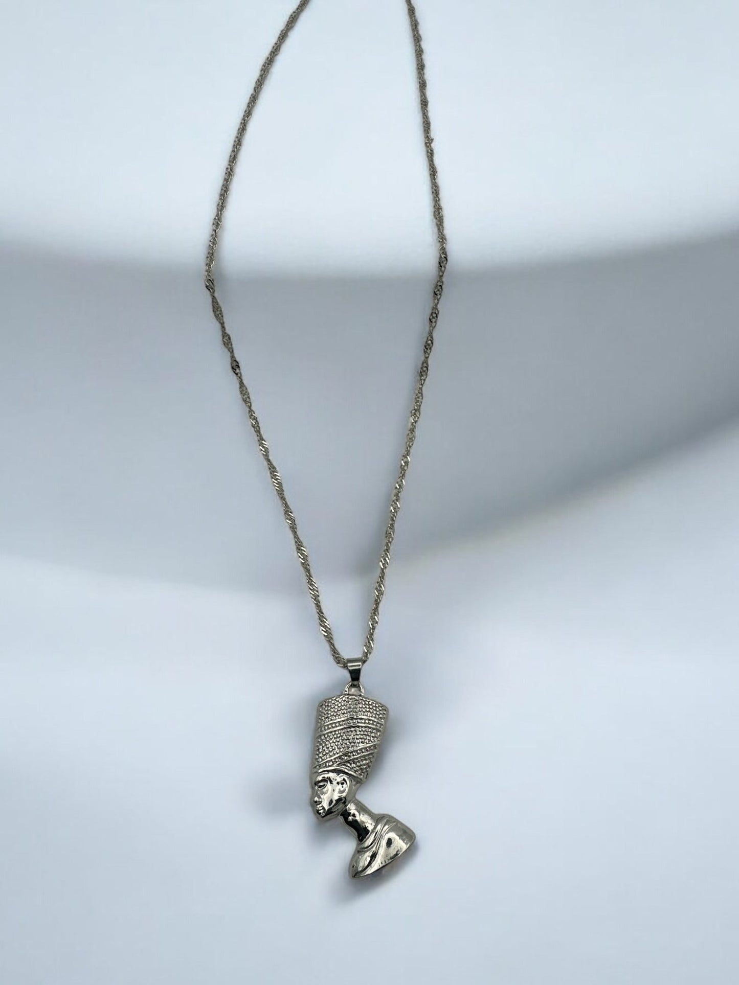 Stainless Steel Ancient Egyptian Queen Nefertiti Pendant Necklace | Gold - Tone Statement Jewellery - Fatisha Boutique