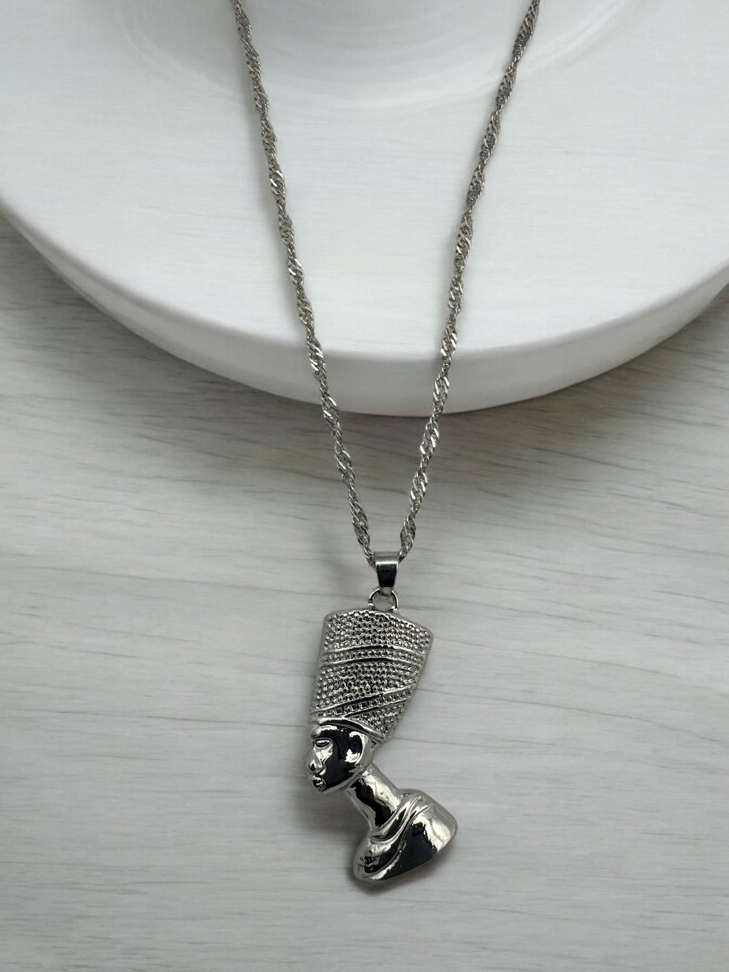 Stainless Steel Ancient Egyptian Queen Nefertiti Pendant Necklace | Gold - Tone Statement Jewellery - Fatisha Boutique